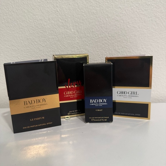 Carolina Herrera Bundle Good Girl Blush Ea De Parfum Dabber 7 ml Bad Boy 8ml - Picture 2 of 12